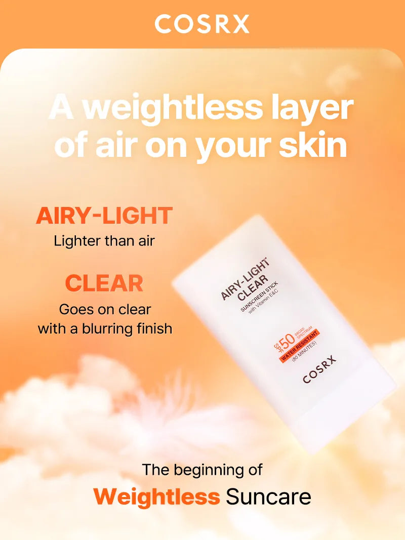 COSRX AIRY-LIGHT OIL CONTROL CLEAR SUNSCREEN STICK SPF 50 - Image 2