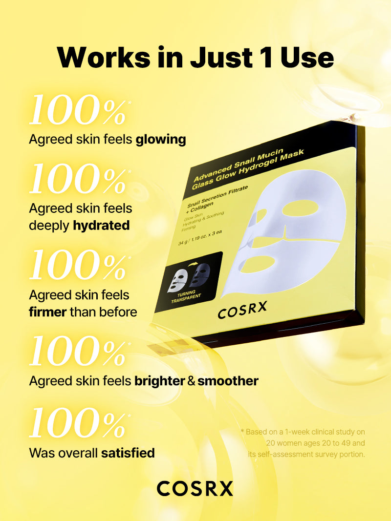 Advanced Snail Mucin Glass Glow Hydrogel Mask - Image 5